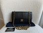 Chanel Medium Black Vertical Quilted Lambskin Vintage Classic Flap Bag with 24K gold hardware