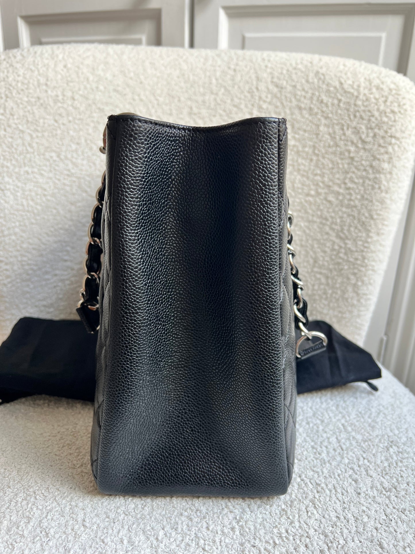 Chanel Black Caviar Grand Shopper Tote (GST) Silver Hardware