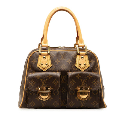 Brown Louis Vuitton Monogram Manhattan PM HandBag