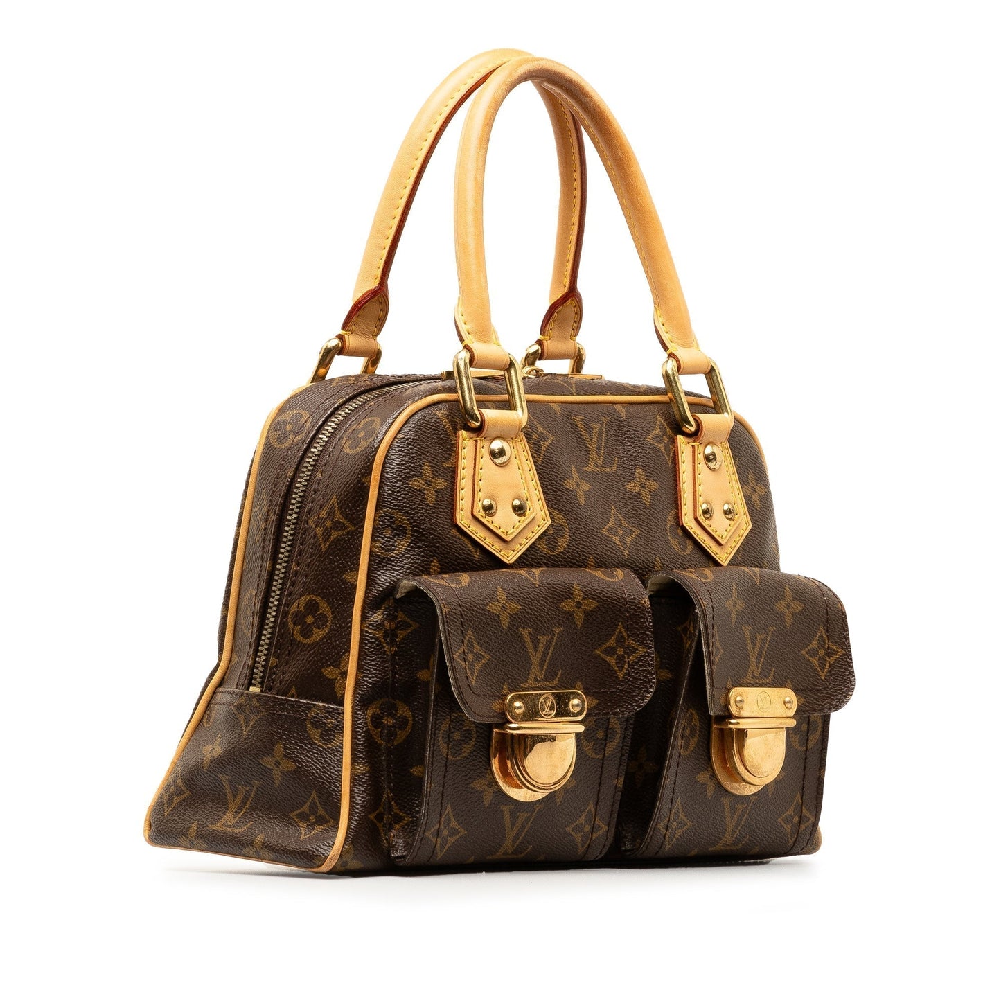 Brown Louis Vuitton Monogram Manhattan PM HandBag