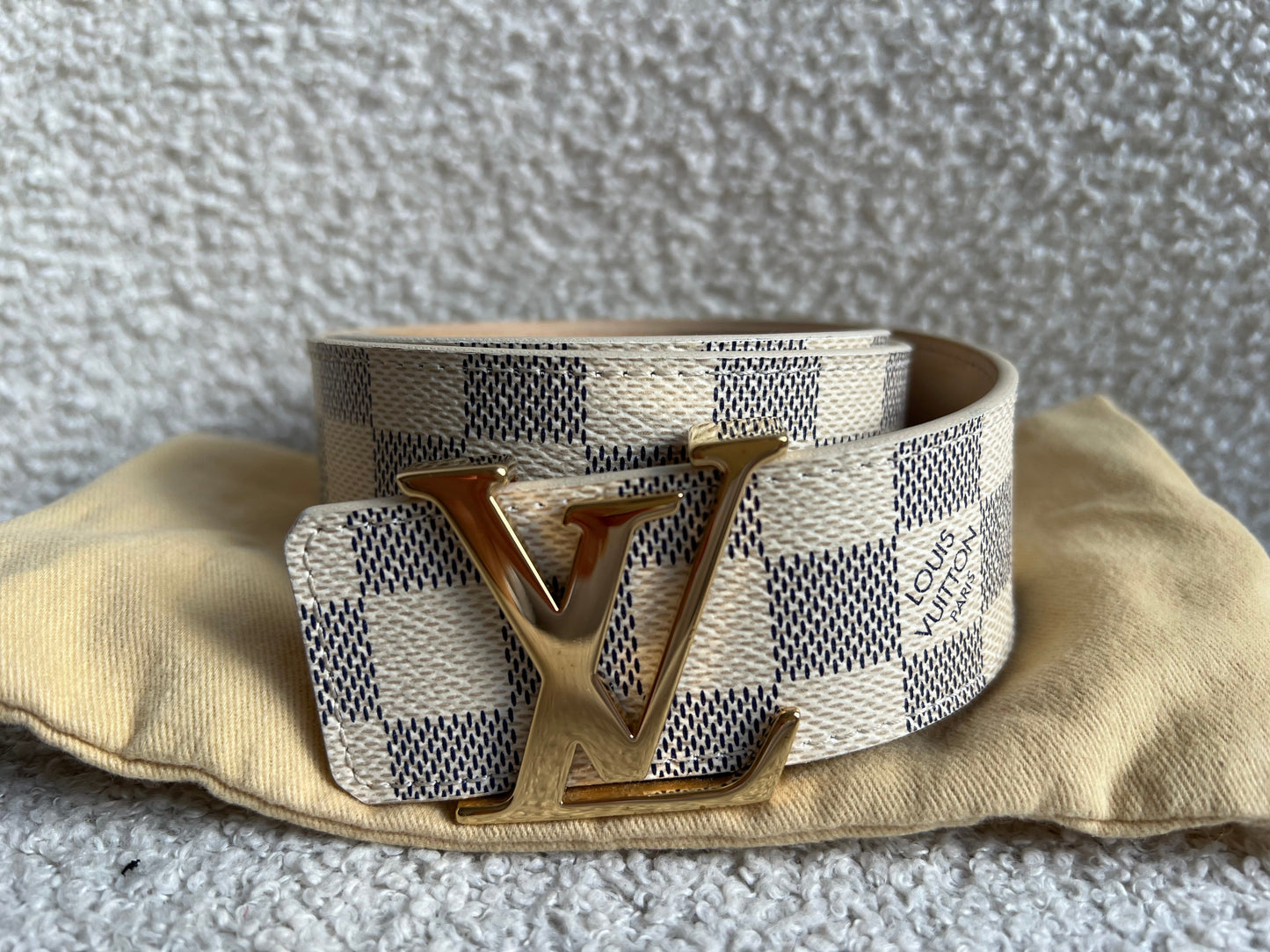 Louis Vuitton Initials Belt Damier Azur Size 85