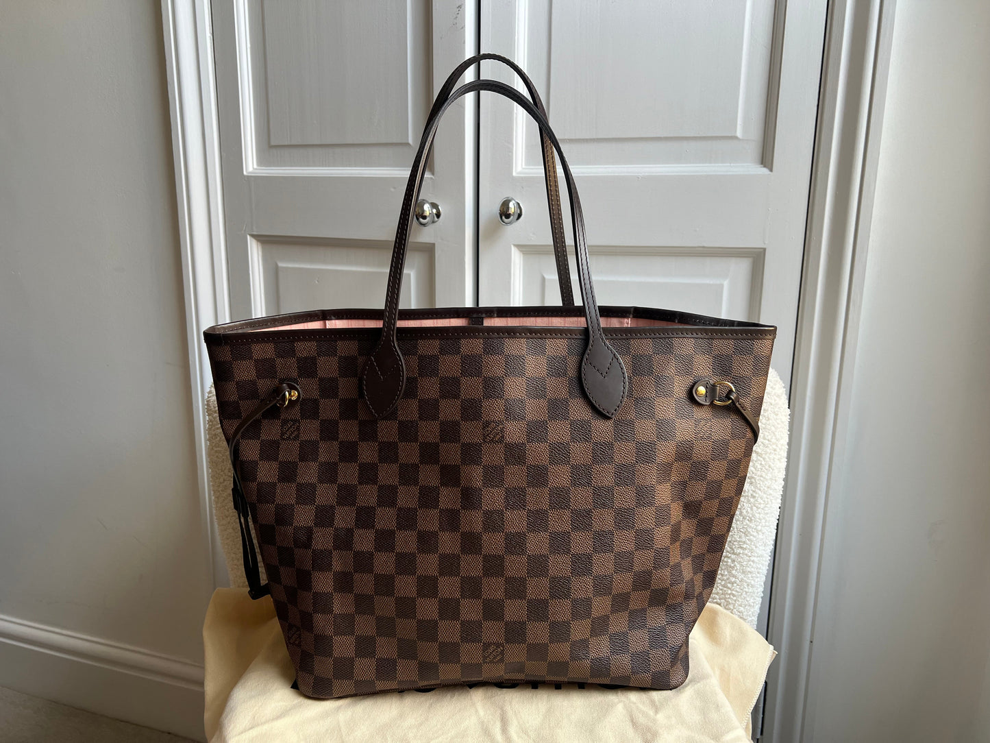 Louis Vuitton Neverfull MM Damier Ebene Rose Ballerine (RRP £1470)