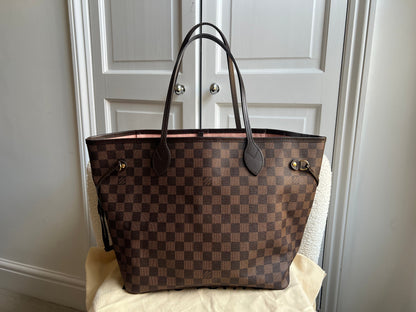 Louis Vuitton Neverfull MM Damier Ebene Rose Ballerine (RRP £1470)