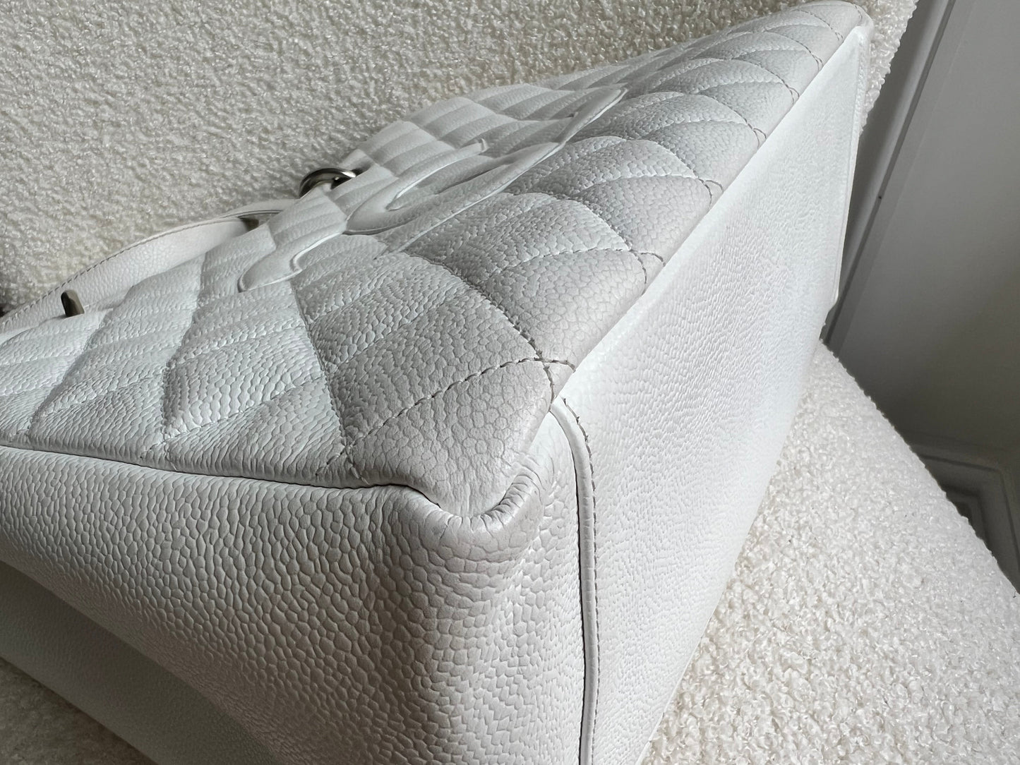 Chanel White Caviar Grand Shopper Tote (GST)