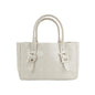 Dior Cannage Leather Tote Bag White 2005 with Silver Hardware