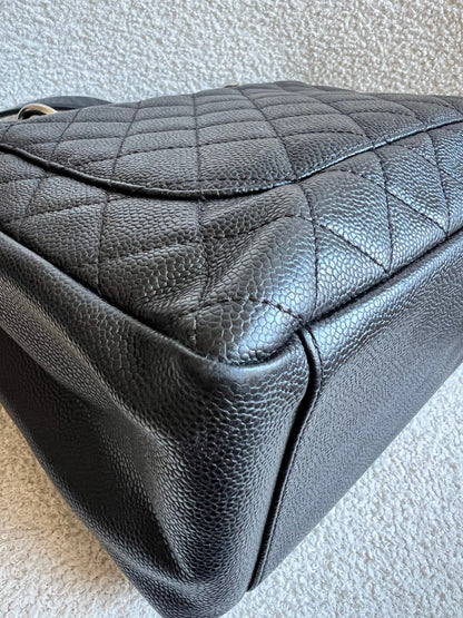 Chanel Black Caviar Grand Shopper Tote (GST) Silver Hardware