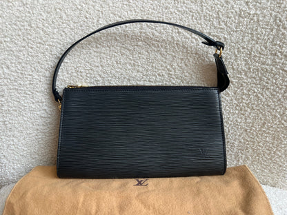 Louis Vuitton Vintage Black Epi Leather Pochette