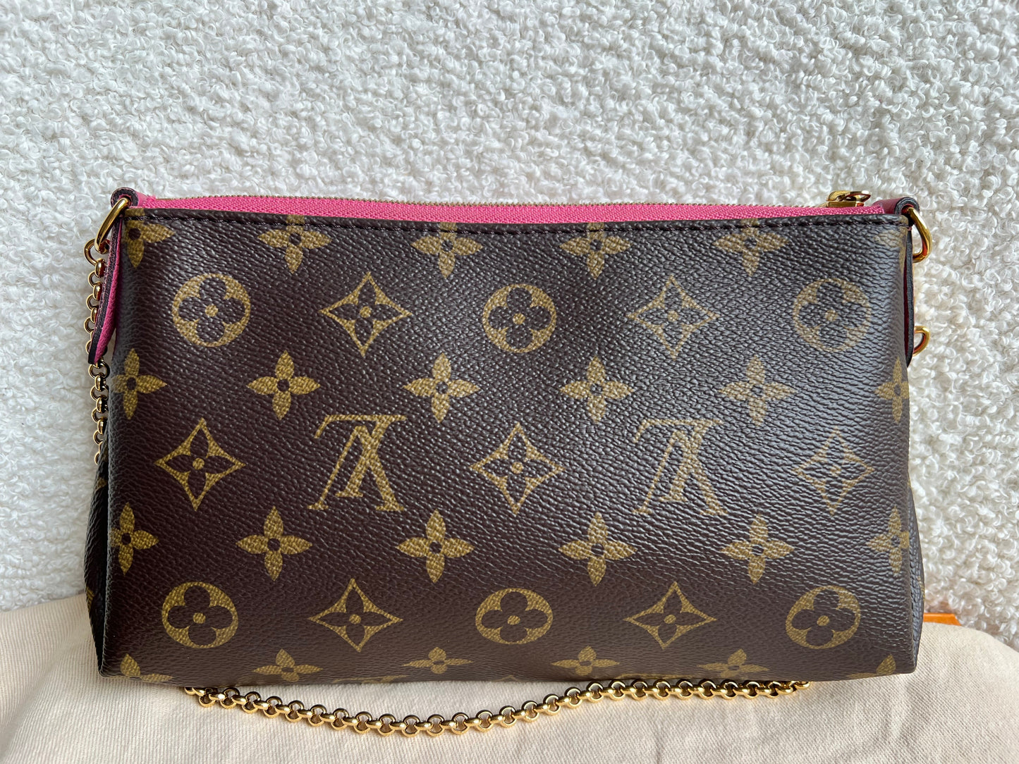 Louis Vuitton Pink and Monogram Pallas Pochette