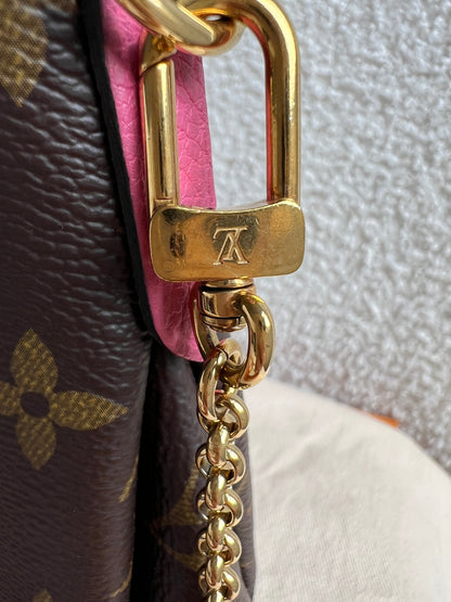 Louis Vuitton Pink and Monogram Pallas Pochette