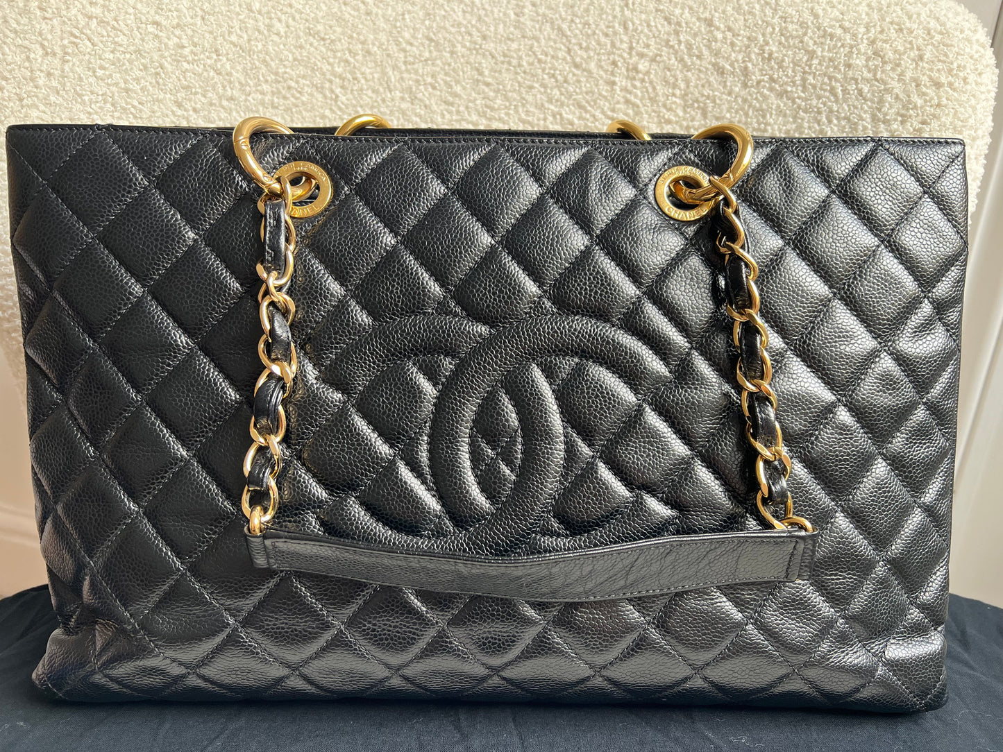 Chanel XL Black Caviar Grand Shopper Tote Gold Hardware (GST)