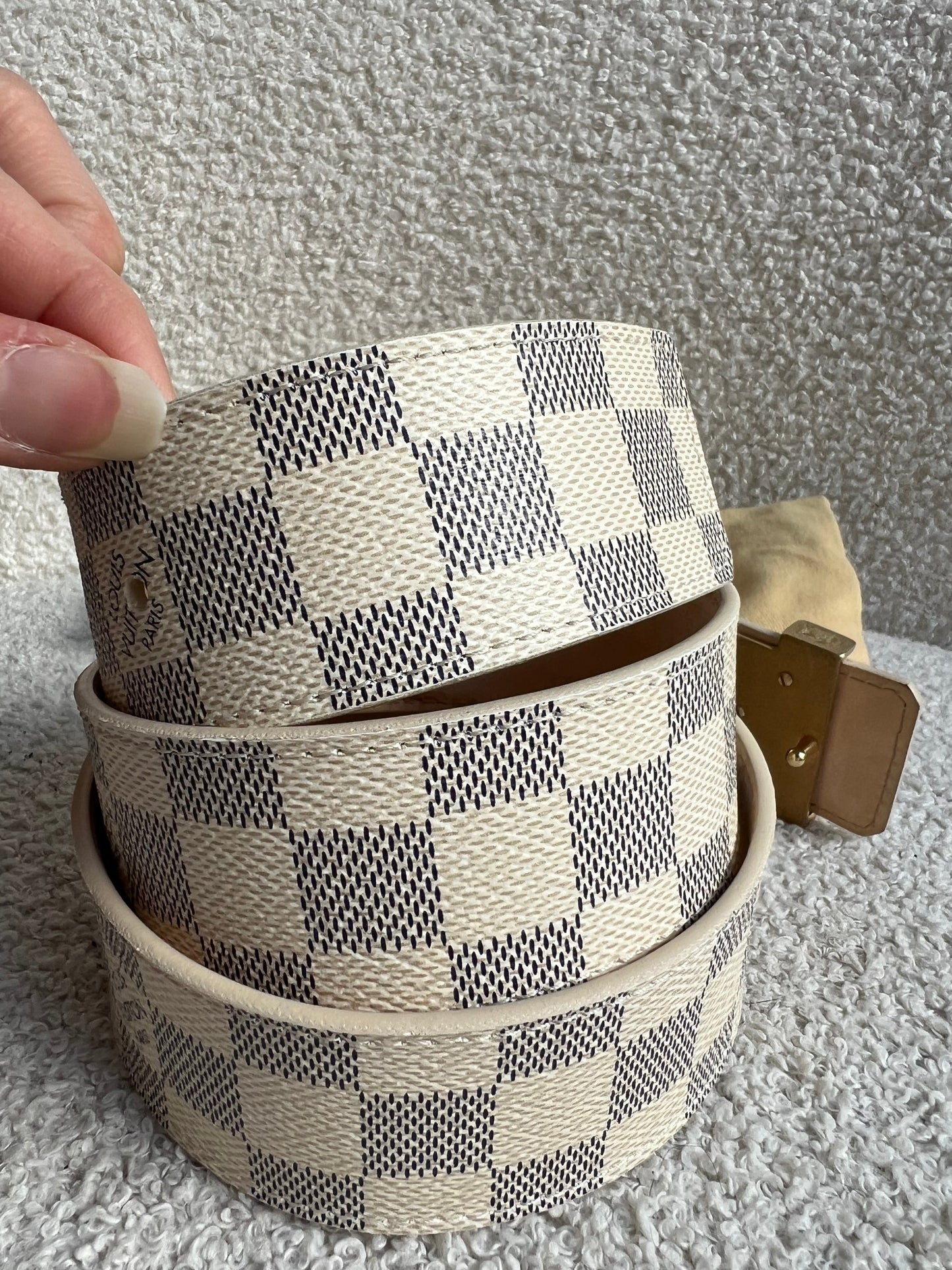 Louis Vuitton Initials Belt Damier Azur Size 85