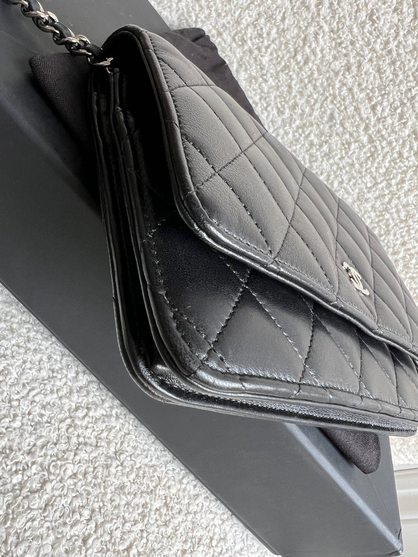 Chanel Wallet on Chain in Black Lambskin Silver Hardware (RRP £2,930)