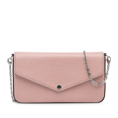 Pink Louis Vuitton Epi Pochette Felicie Crossbody Bag