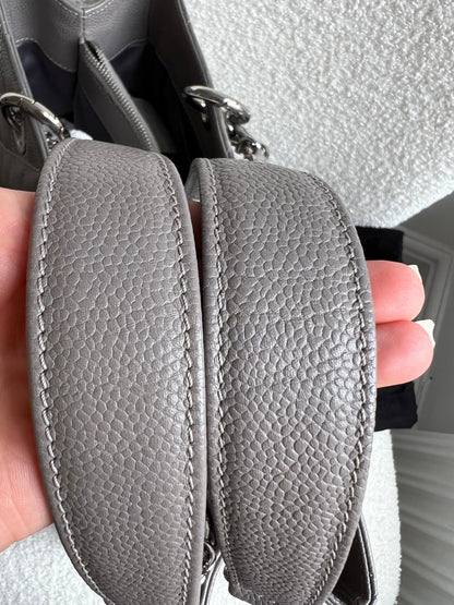 Chanel Grey Caviar Grand Shopper Tote (GST) Silver Hardware