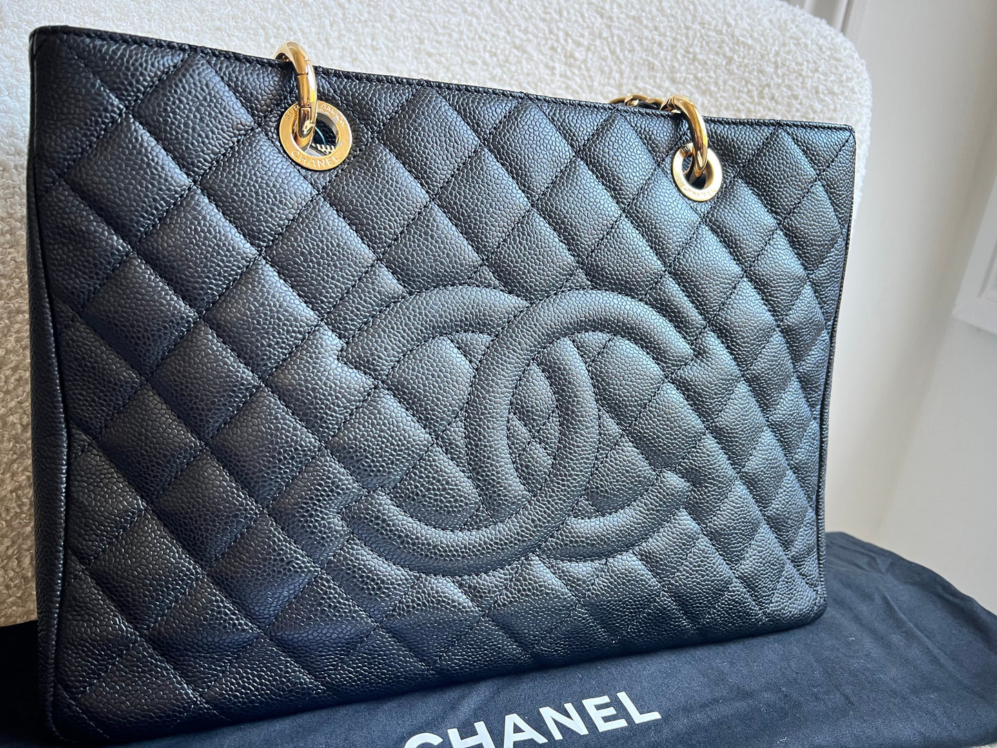 Chanel Black Caviar Grand Shopper Tote Gold Hardware (GST)