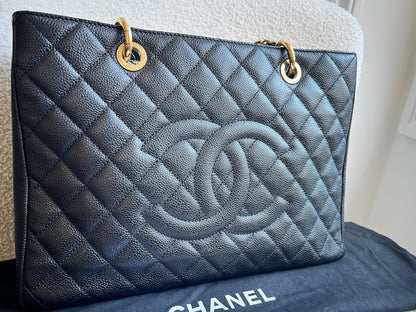 Chanel Black Caviar Grand Shopper Tote Gold Hardware (GST)