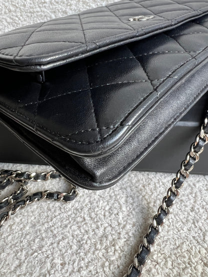Chanel Wallet on Chain in Black Lambskin Silver Hardware (RRP £2,930)