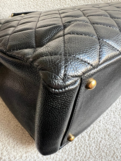 Chanel XL Black Caviar Grand Shopper Tote Gold Hardware (GST)