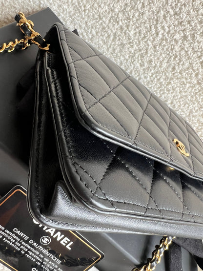 Chanel Wallet on Chain in Black Lambskin Gold Hardware (RRP £2,930)