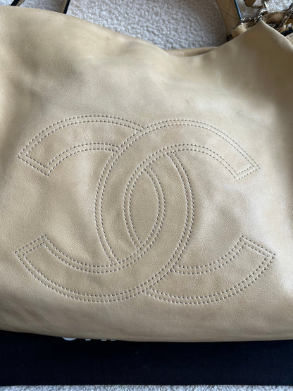 Chanel Beige Edgy Lambskin Large Hobo