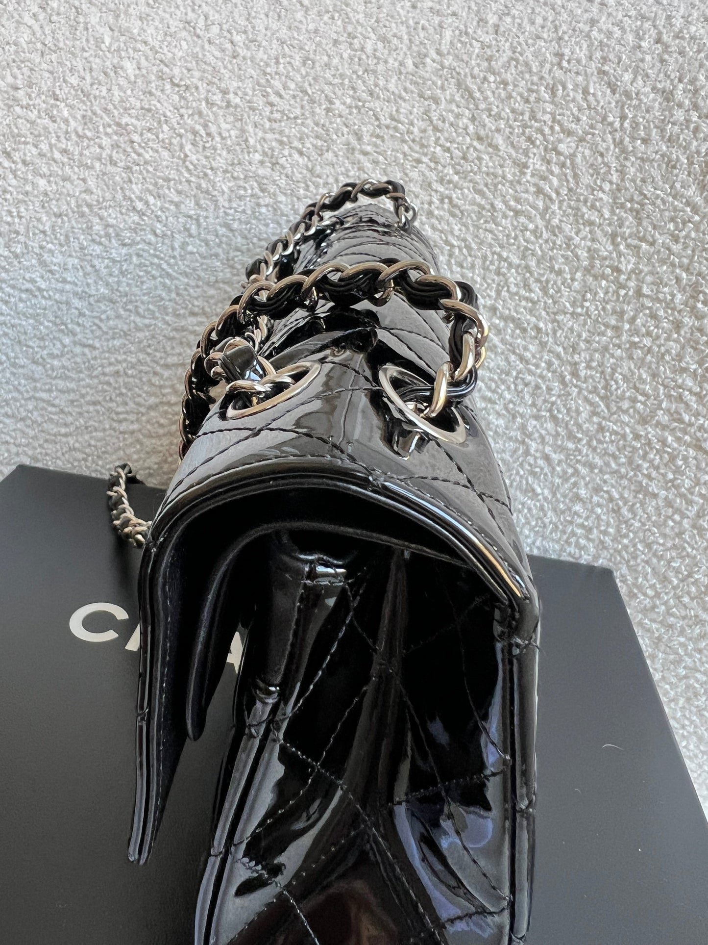 Chanel Medium Classic Flap in Black Patent Leather