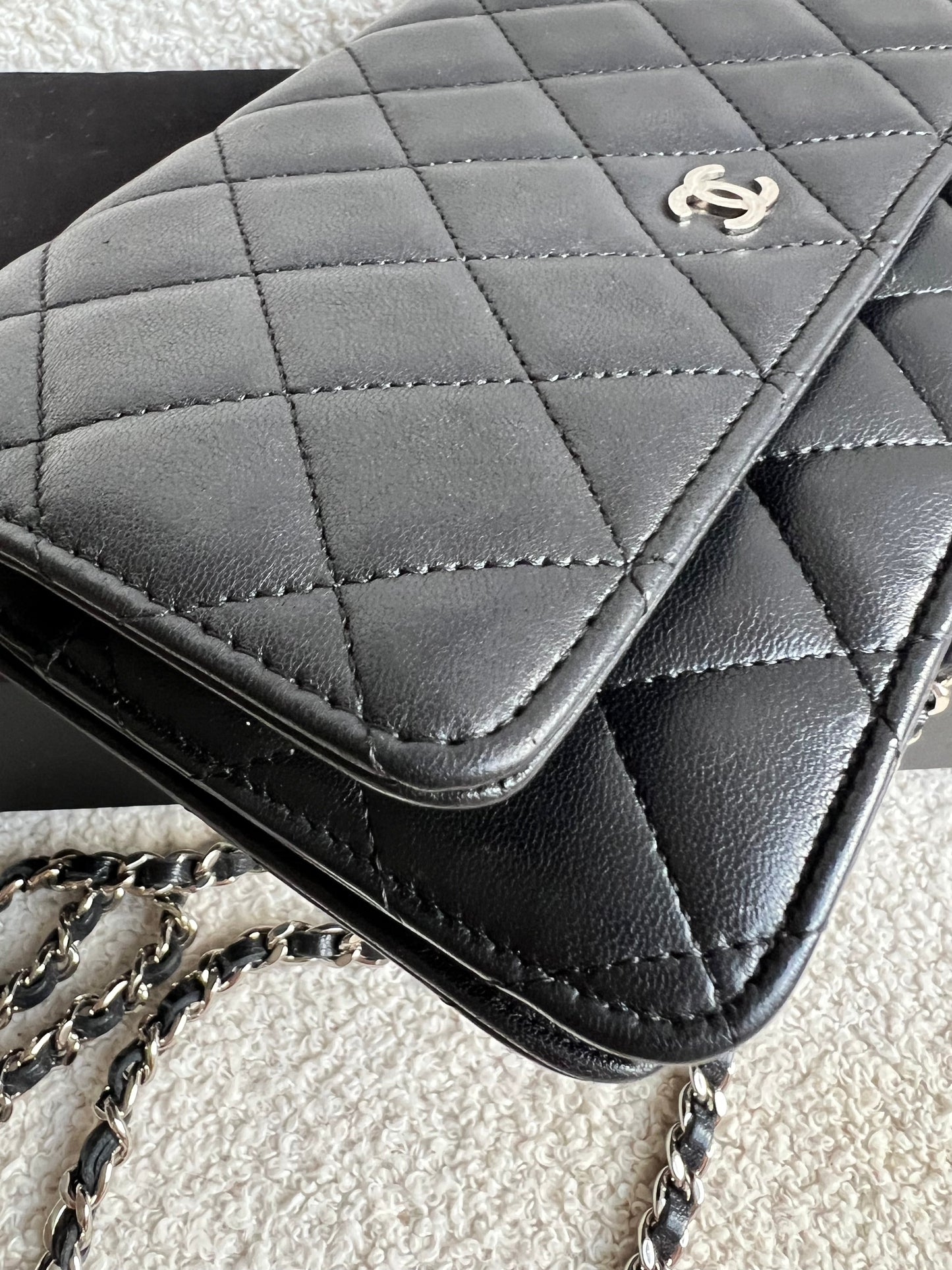 Chanel Wallet on Chain in Black Lambskin Silver Hardware (RRP £2,930)