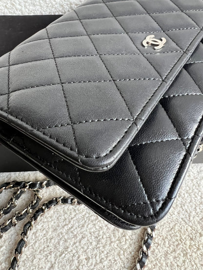 Chanel Wallet on Chain in Black Lambskin Silver Hardware (RRP £2,930)