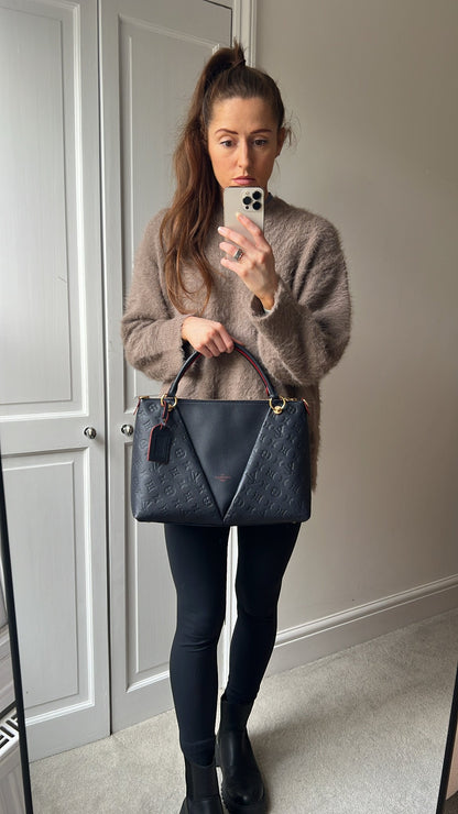 Louis Vuitton V Tote MM Navy Empreinte (RRP £2,390)