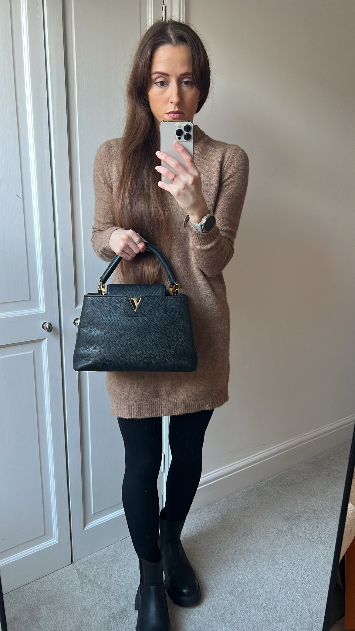Louis Vuitton Capucines MM Black with Silver Hardware (RRP £4,350)