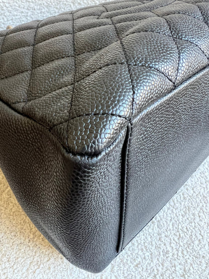Chanel Black Caviar Grand Shopper Tote (GST) Silver Hardware