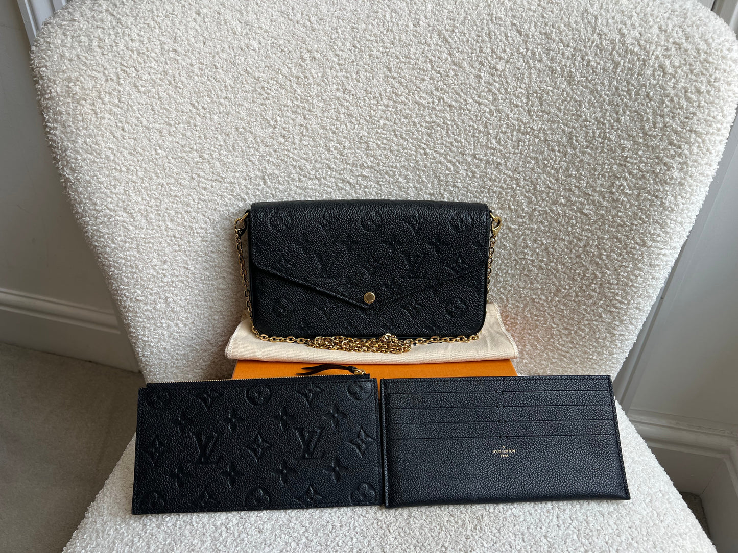 Louis Vuitton Felicie Pochette Black Empreinte Monogram (RRP £1230)