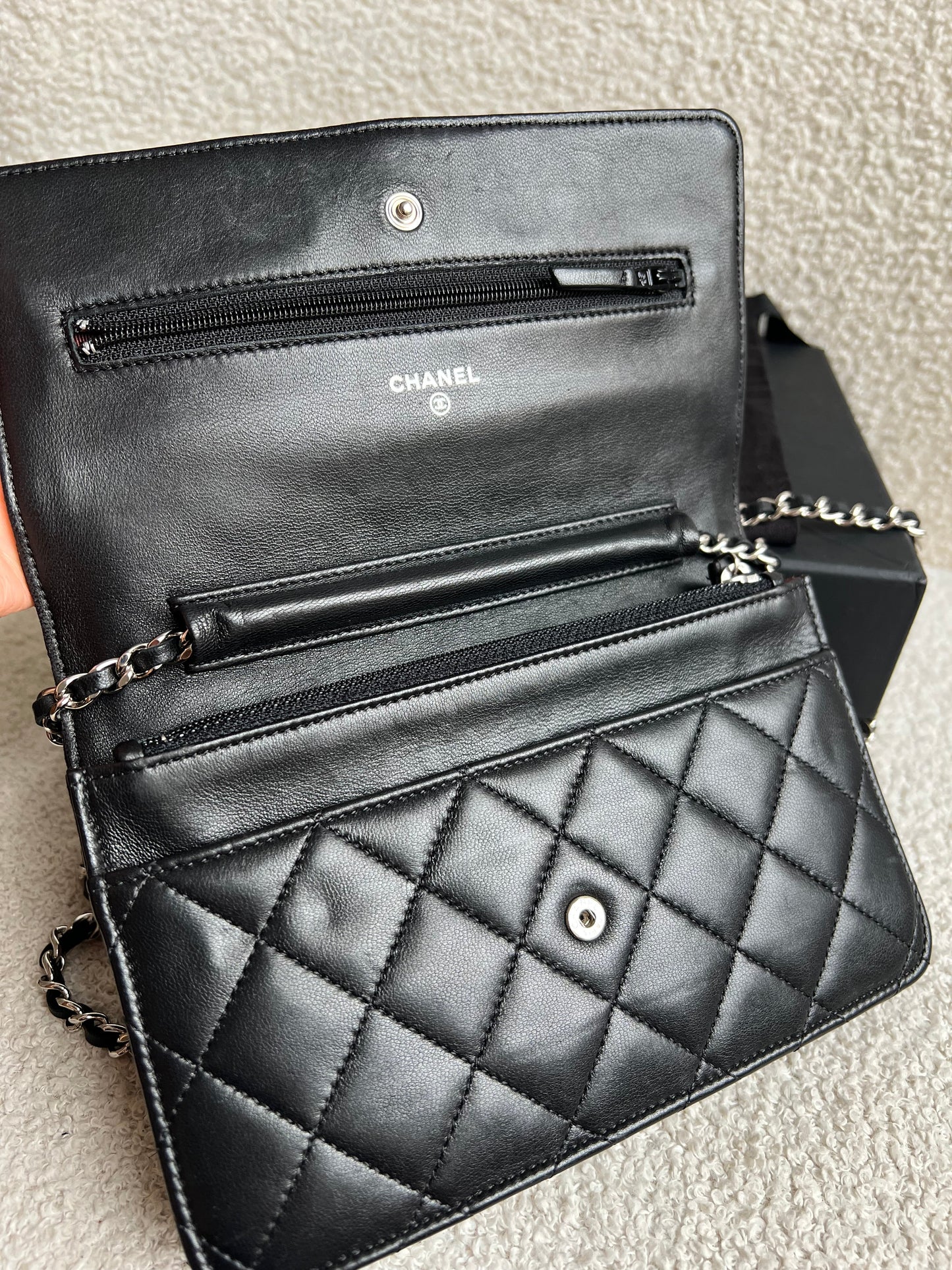 Chanel Wallet on Chain in Black Lambskin Silver Hardware (RRP £2,930)