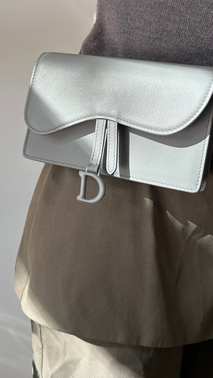 Christian Dior Saddle Rectangular Belt Bag Blue