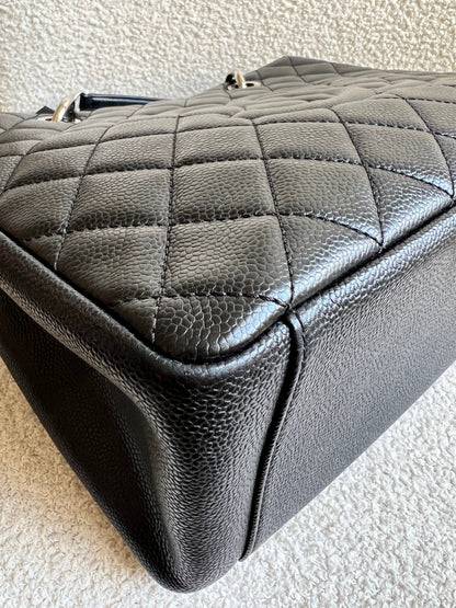 Chanel Black Caviar Grand Shopper Tote (GST) Silver Hardware