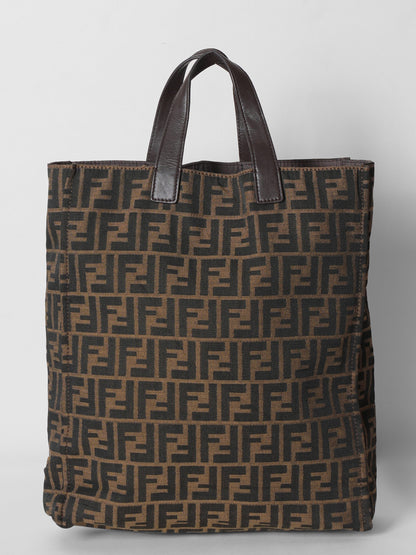 Fendi Logo Canvas Shopper Bag