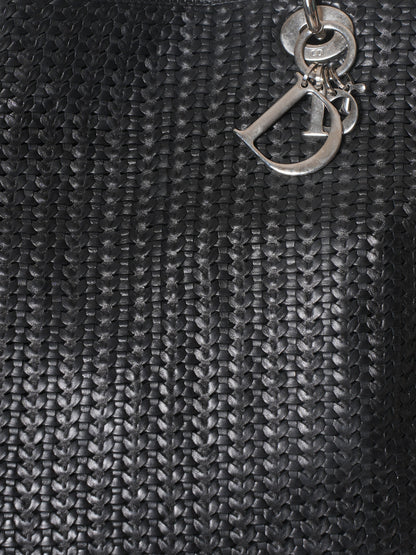 New Christian Dior Large Woven Calfskin Bag