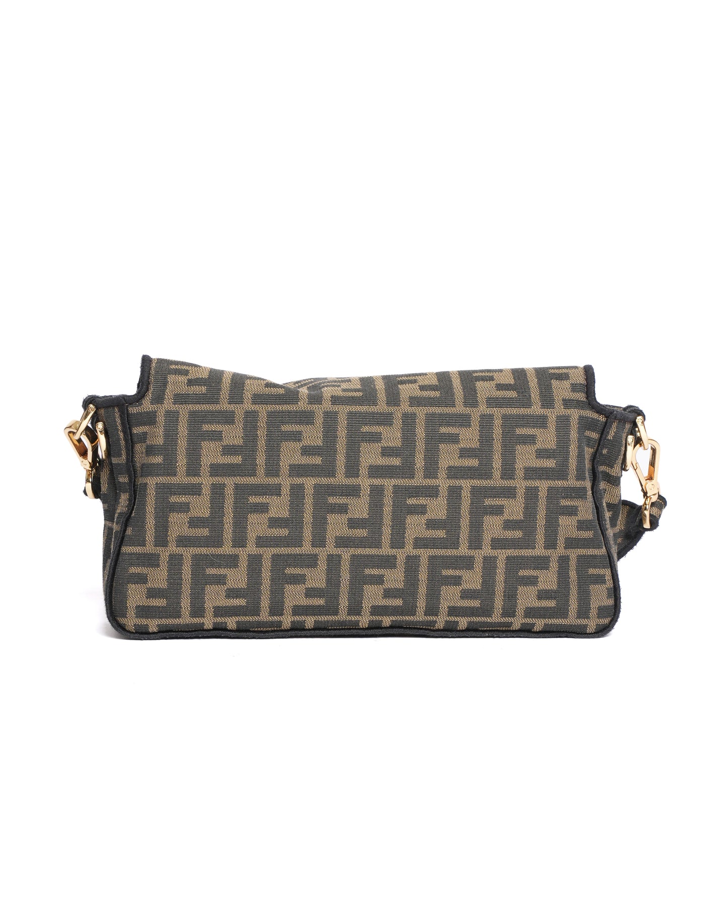 Fendi Tobacco Brown FF Jacquard Fabric Medium Baguette
