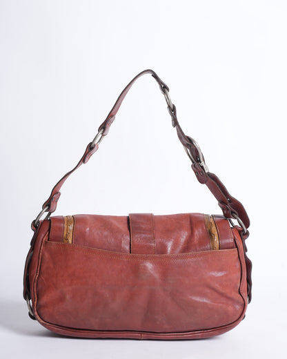 Rare Christian Dior Gaucho Saddle Bag In Rustic Red