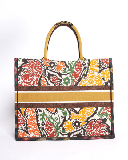 New Christian Dior Large Book Tote In Multicolour Paisley
