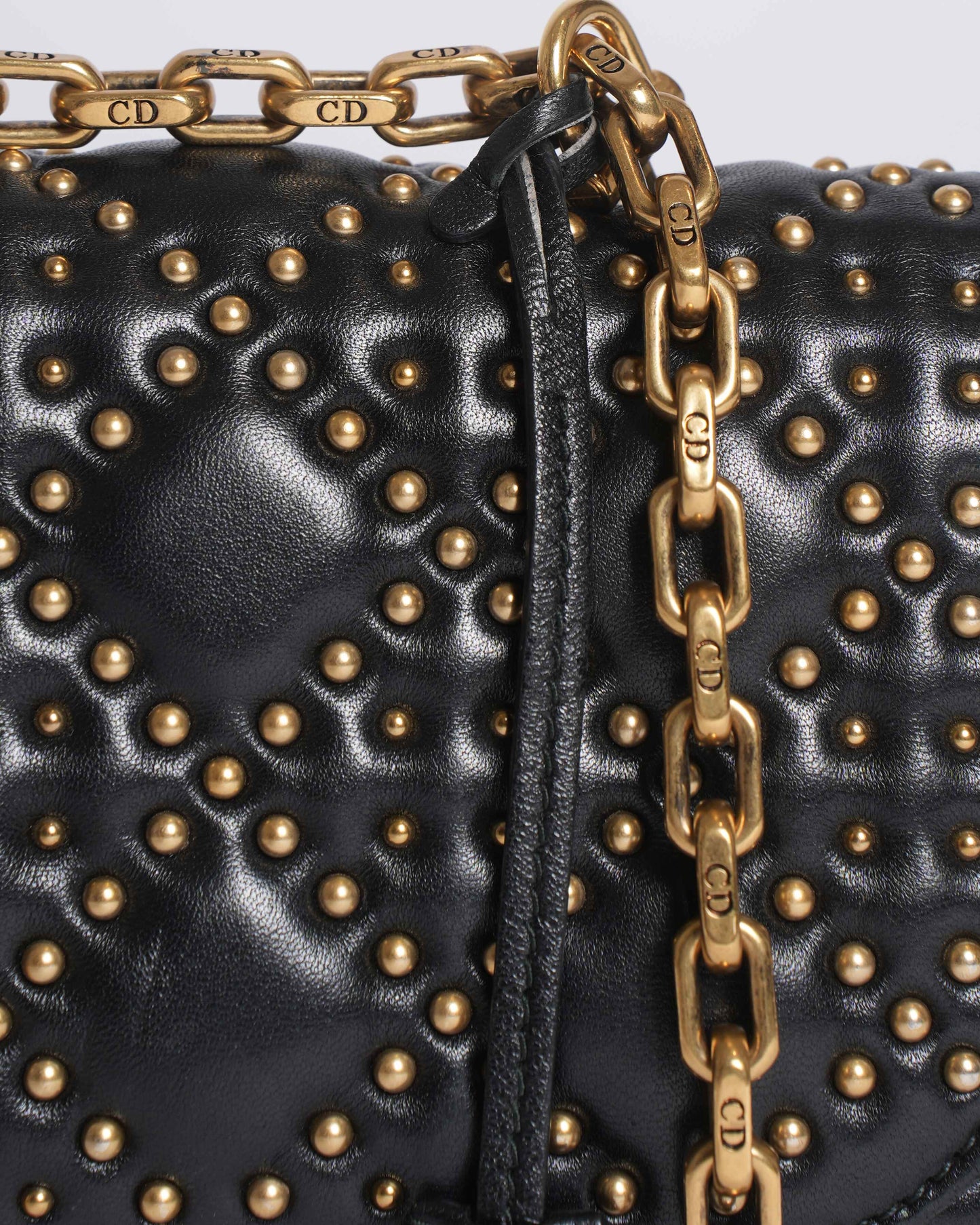 Dior Leather Shoulder Bag In Black