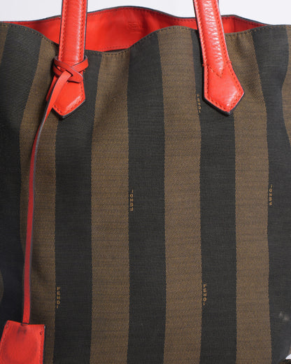 Fendi Vertical Open Shopping Tote Paquin Canvas In Size Medium