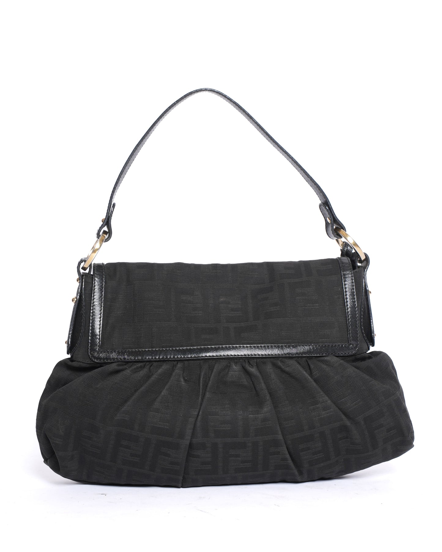 Fendi Black Zucca Canvas Chef Shoulder Bag