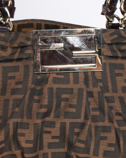 Fendi Tobacco Zucca Mia Shoulder Bag