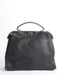 Fendi Peekaboo Leather Handbag In Black