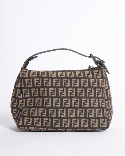 Fendi Black Fabric Baguette Shoulder Bag