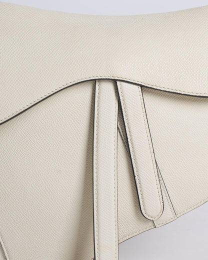 Christian Dior Saddle Bag With Strap In Latte Grained Calfskin