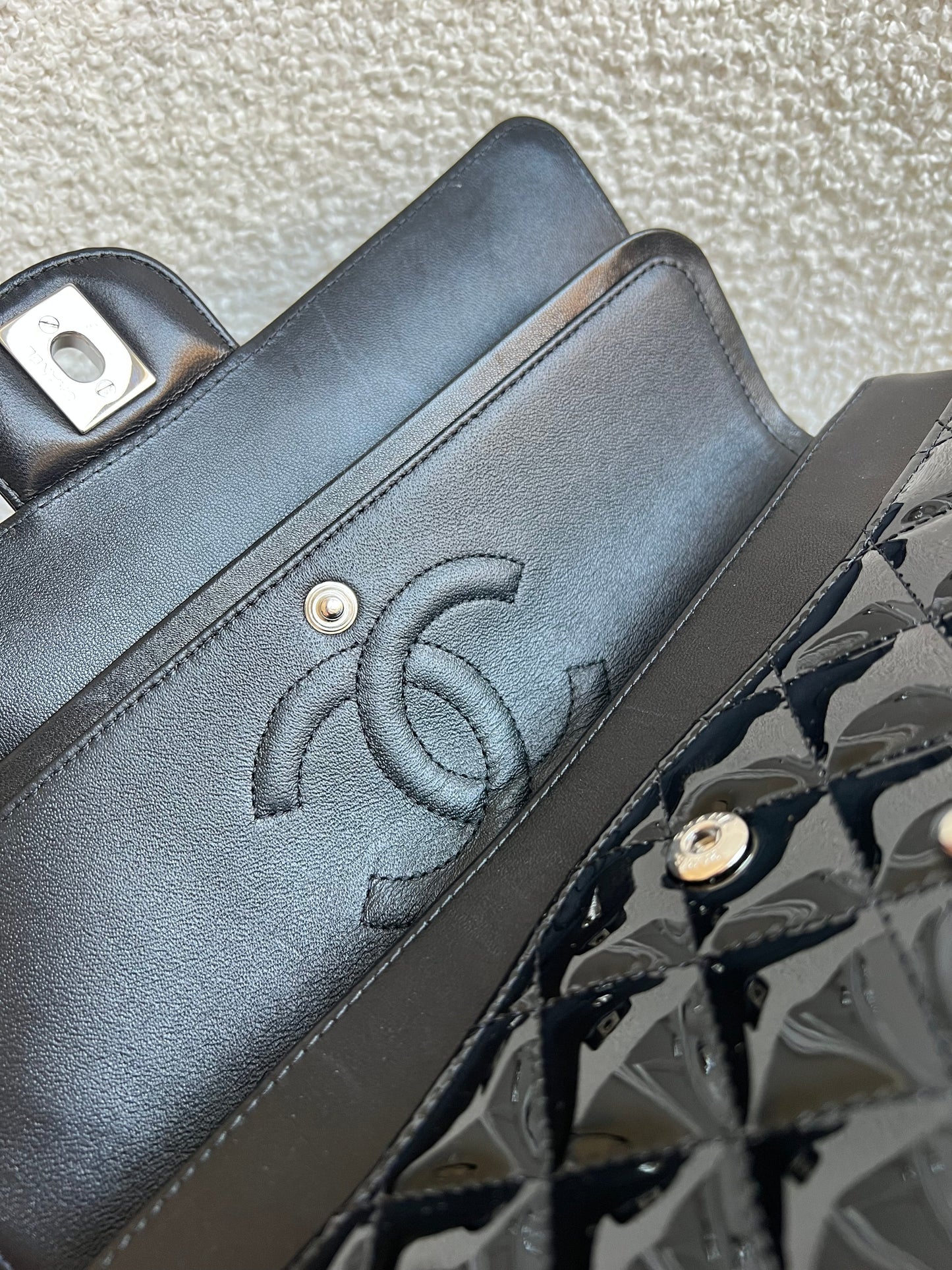 Chanel Medium Classic Flap in Black Patent Leather