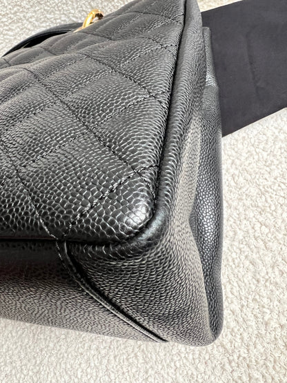Chanel Black Caviar Grand Shopper Tote Gold Hardware (GST)