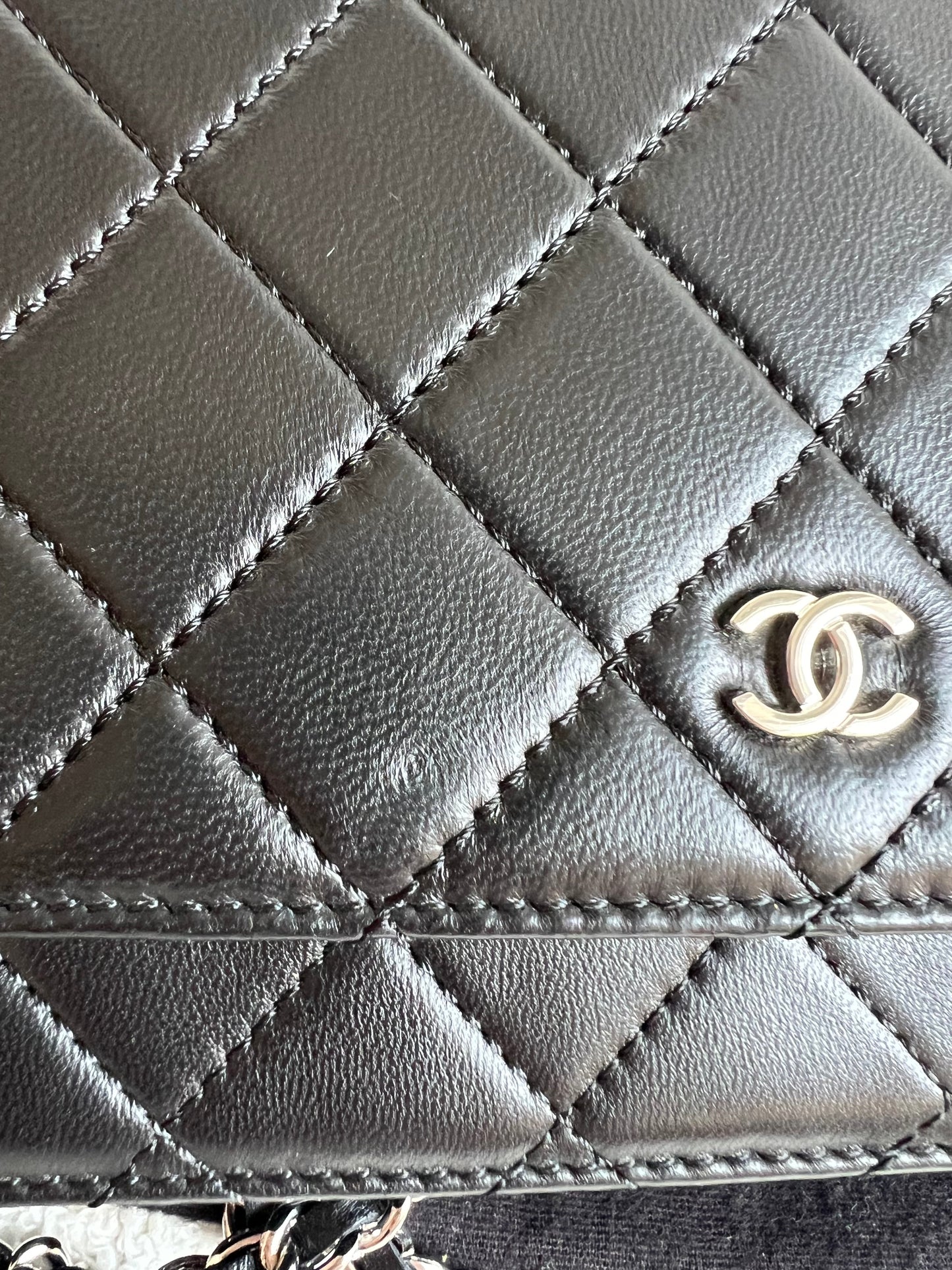 Chanel Wallet on Chain in Black Lambskin Silver Hardware (RRP £2,930)