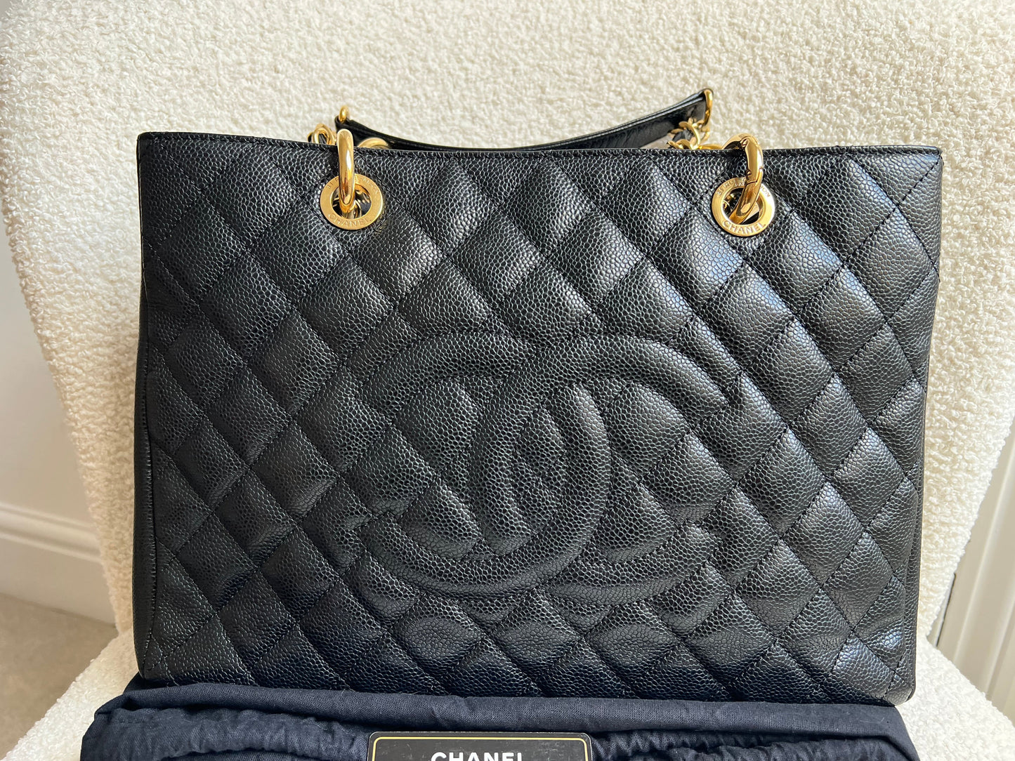 Chanel Black Caviar Grand Shopper Tote Gold Hardware (GST)